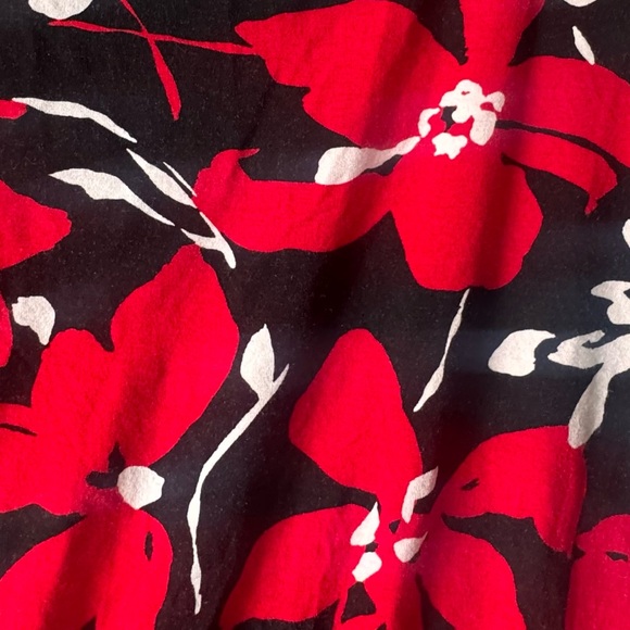 Anne Klein Vintage Y2K Floral Balloon Sleeve Stretch Jersey Knit Top BlouseTunic - Picture 9 of 16